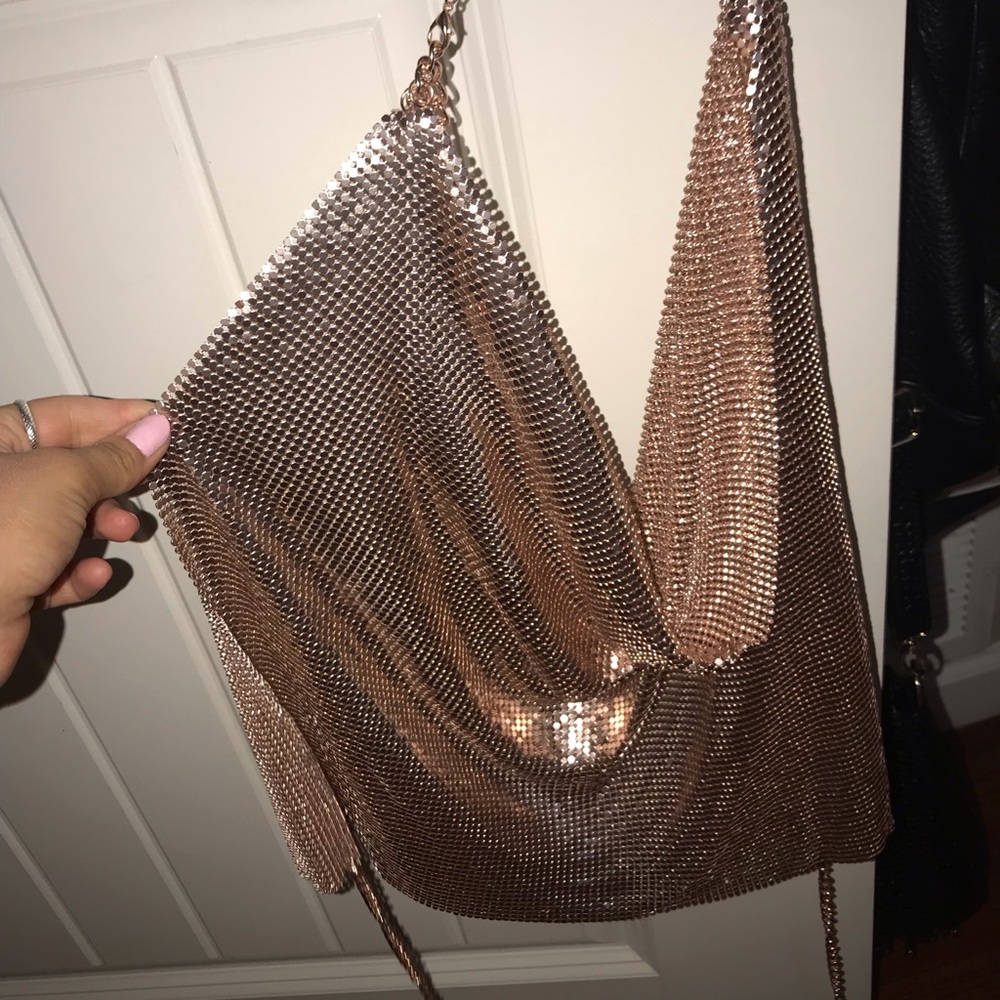 Backless rose gold sparkle top